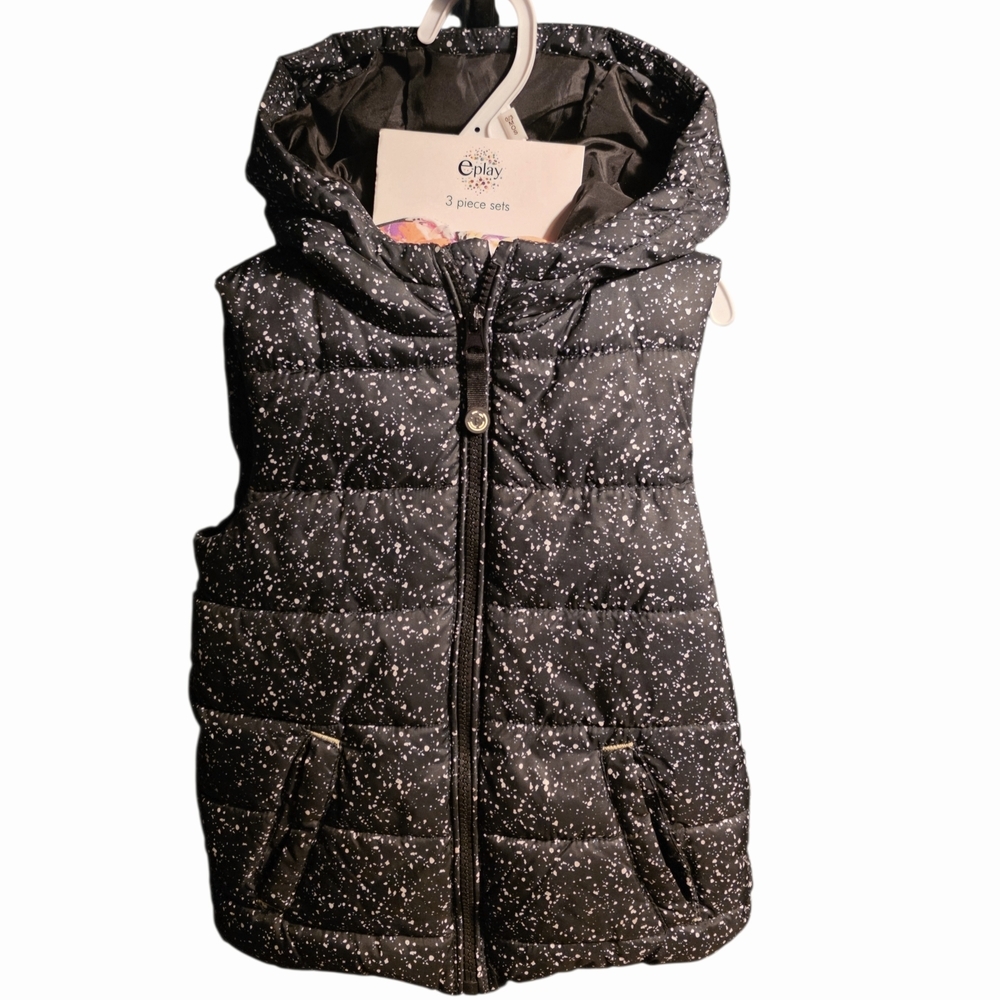 Replay Kids Black Speckled Vest with Hood